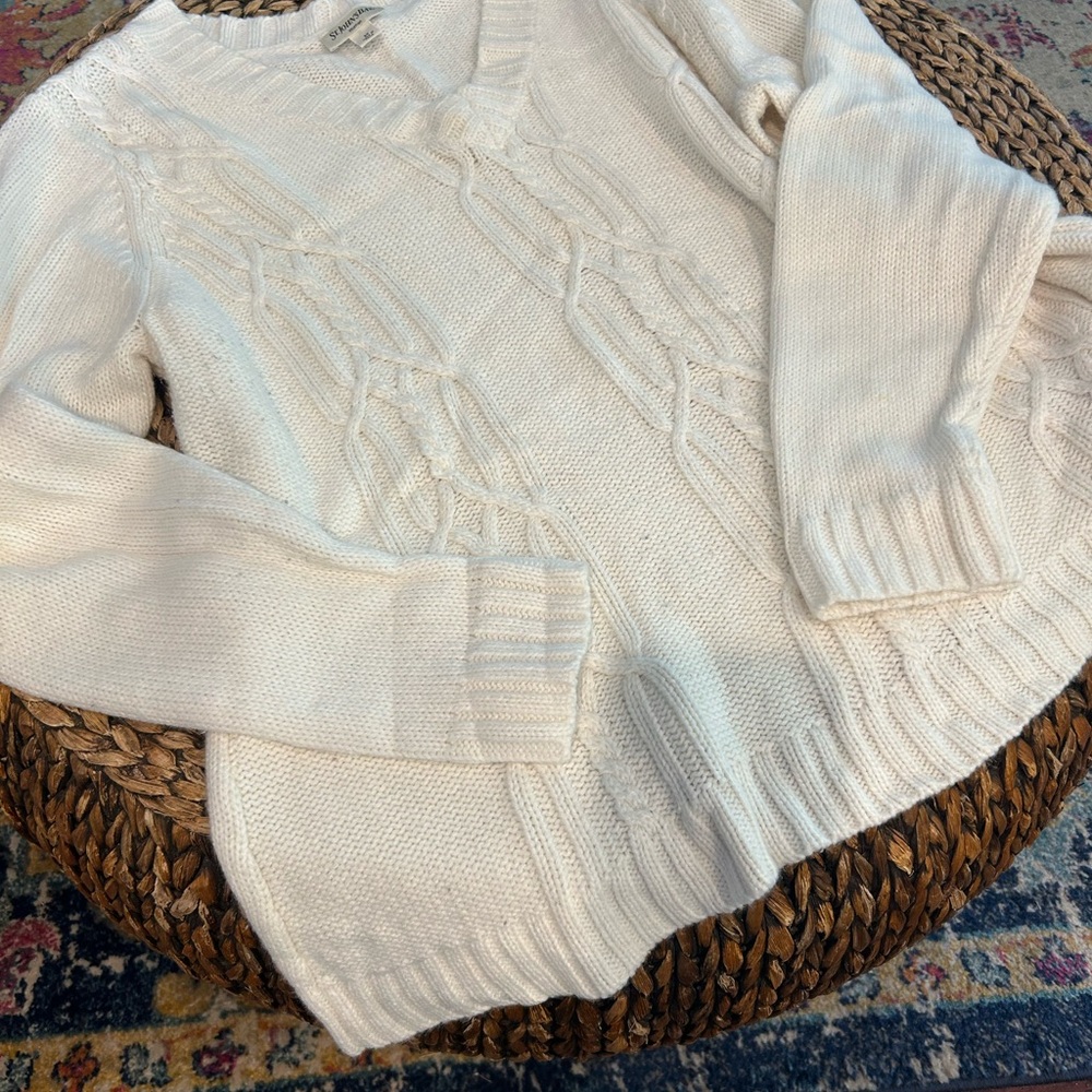 Women's Cream Cable Knit Sweater